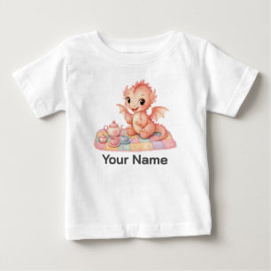 Süße personalisierte Babydrachen-Spielzeug-Teepick Baby T-shirt
