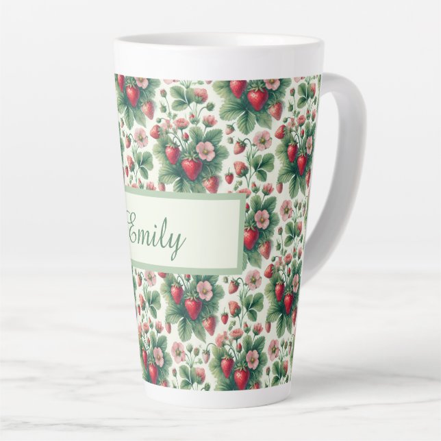 Süße personalisierte Erdbeere  Milchtasse (Rechte Ecke)
