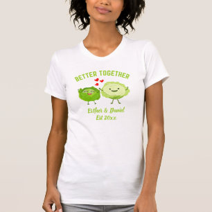Süße personalisierte Kawaii-Kohl Valentins-Paare T-Shirt