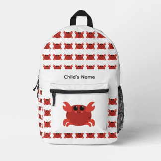 Süße personalisierte Kindername rote und weiße Kra Bedruckter Rucksack