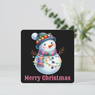 Süße personalisierte Schneemann-Weihnachtskarte Feiertagskarte
