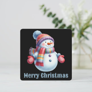 Süße personalisierte Schneemann-Weihnachtskarte Feiertagskarte