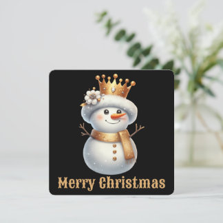 Süße personalisierte Schneemann-Weihnachtskarte Feiertagskarte