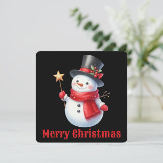 Süße personalisierte Schneemann-Weihnachtskarte Feiertagskarte