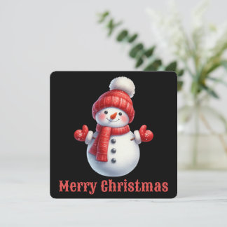 Süße personalisierte Schneemann-Weihnachtskarte Feiertagskarte