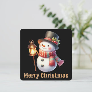 Süße personalisierte Schneemann-Weihnachtskarte Feiertagskarte