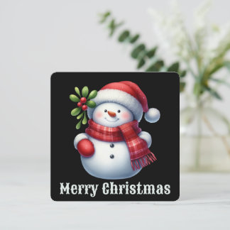 Süße personalisierte Schneemann-Weihnachtskarte Feiertagskarte