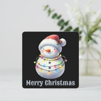 Süße personalisierte Schneemann-Weihnachtskarte Feiertagskarte