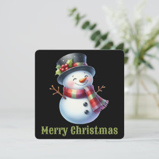 Süße personalisierte Schneemann-Weihnachtskarte Feiertagskarte