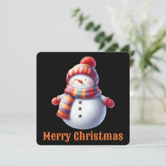 Süße personalisierte Schneemann-Weihnachtskarte Feiertagskarte