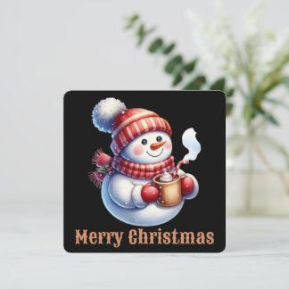 Süße personalisierte Schneemann-Weihnachtskarte Feiertagskarte
