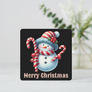 Süße personalisierte Schneemann-Weihnachtskarte Feiertagskarte