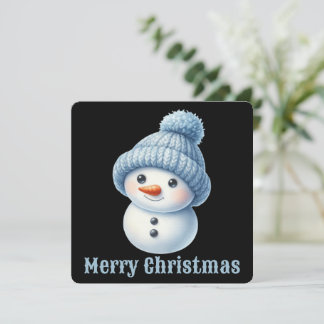 Süße personalisierte Schneemann-Weihnachtskarte Feiertagskarte