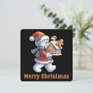 Süße personalisierte Schneemann-Weihnachtskarte Feiertagskarte