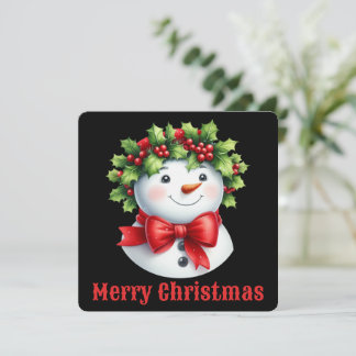 Süße personalisierte Schneemann-Weihnachtskarte Feiertagskarte