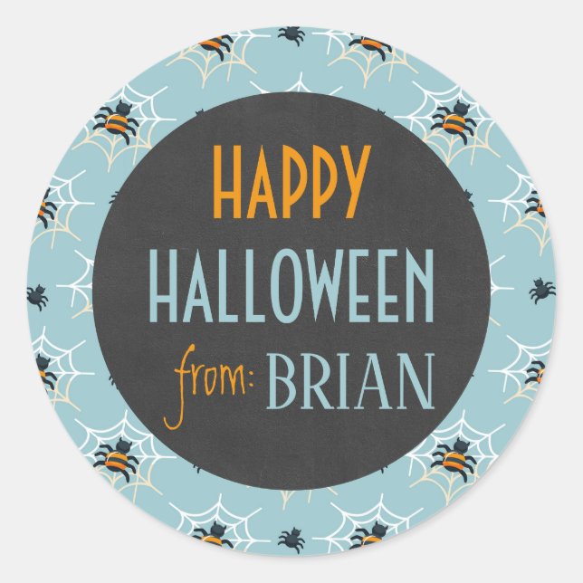 Süße personalisierte Sticker für Halloween (Vorderseite)