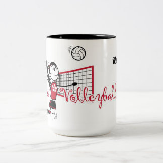 Süße personalisierte Volleyballspielerin Zweifarbige Tasse