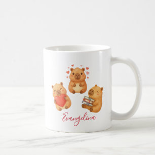 Süße personalisierte Wasserfarbe Capybara Kaffeetasse
