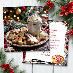 Süße personalisierte Weihnachten   Kaffee und Keks Karte