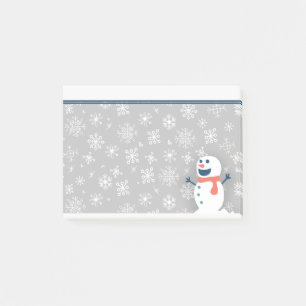 Süße personalisierte Winter-Schnee / Schneemann-Po Post-it Klebezettel