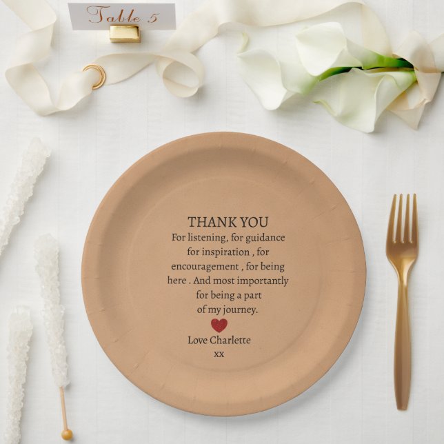süße persönliche Dankeschönliebe  Pappteller (Hochzeit)