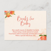 Süße Pfirsich-Bücher für Baby-Karte – Obst-Thema
