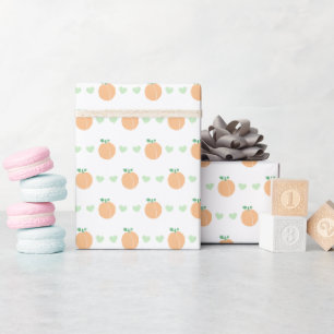 Süße Pfirsich elegante Babyparty Geschenkpapier