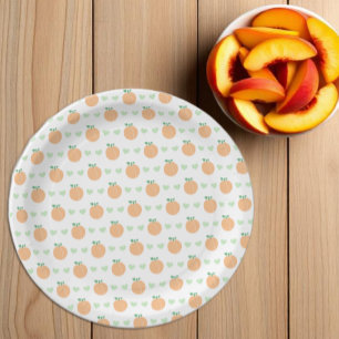 Süße Pfirsich elegante Babyparty Pappteller