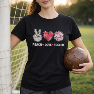 Süße Pfirsich Liebe Fußball Rosa T-Shirt