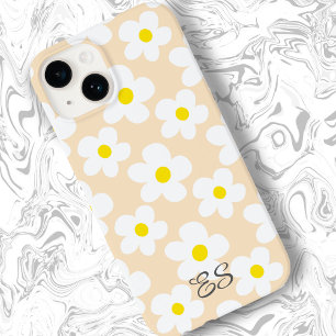 Süße Pfirsich-Retro-Margeriten im girly Blumenmust iPhone 14 Hülle