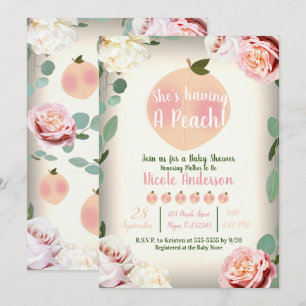SÜSSE PFIRSICHE Southern Charm Florale Babyparty Einladung