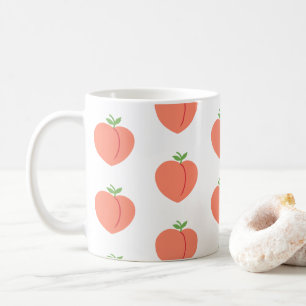 Süße Pfirsichfarbene Frucht Muster Kaffeetasse