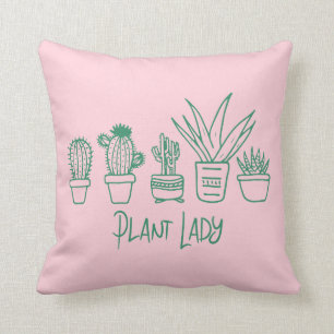 Süße Pflanzenlady Lustiger Kaktus-Spruch in Rosa G Kissen