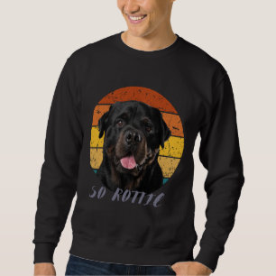 Süße Pfote Retro Herz Rottie Hund Haustiere Tiere Sweatshirt