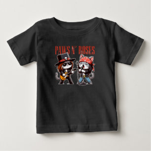 Süße Pfoten 'N Rosen Lustiger Fels Katz Baby Gesch T-shirt