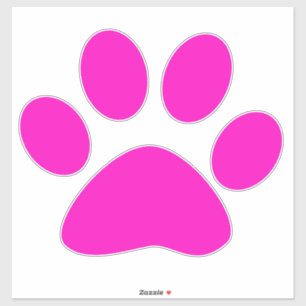 Süße Pfotenabdrücke Muster Hot Pink Benutzerdefini Aufkleber