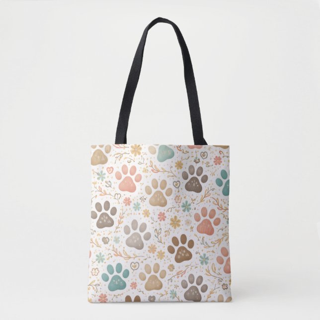Süße Pfotenabdrücke Tasche (Vorderseite)