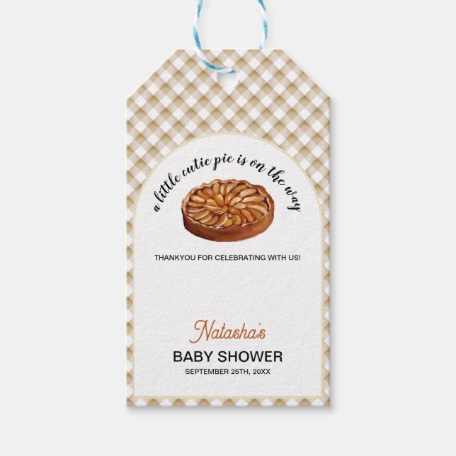 Süsse Pie Apple Pie Erntedank Babydusche Geschenkanhänger (Vorderseite)