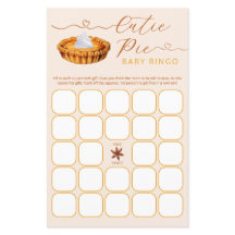 Süsse Pie Baby Dusche Bingo Spiel