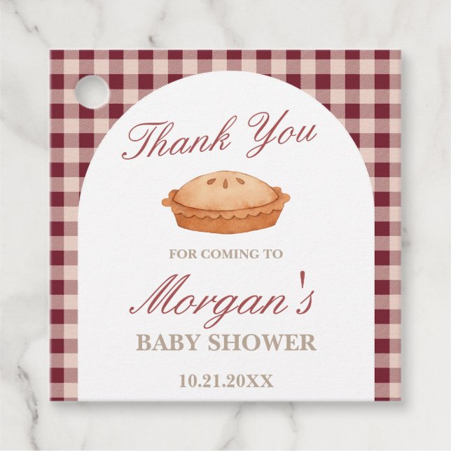 Süsse Pie Baby Dusche Geschenkanhänger (Vorderseite)