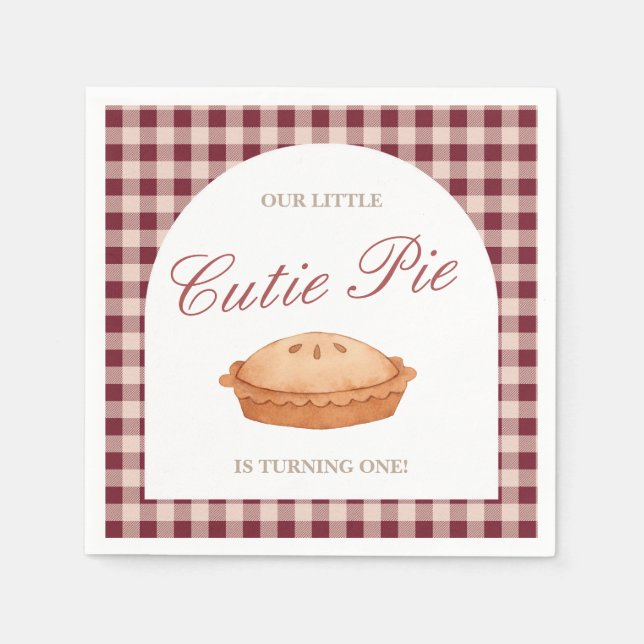 Süsse Pie Baby Dusche Napkin Serviette (Vorderseite)