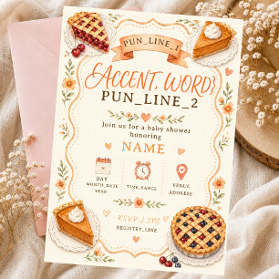 Süße Pie Baby Shower Kirschband Blumen Einladung