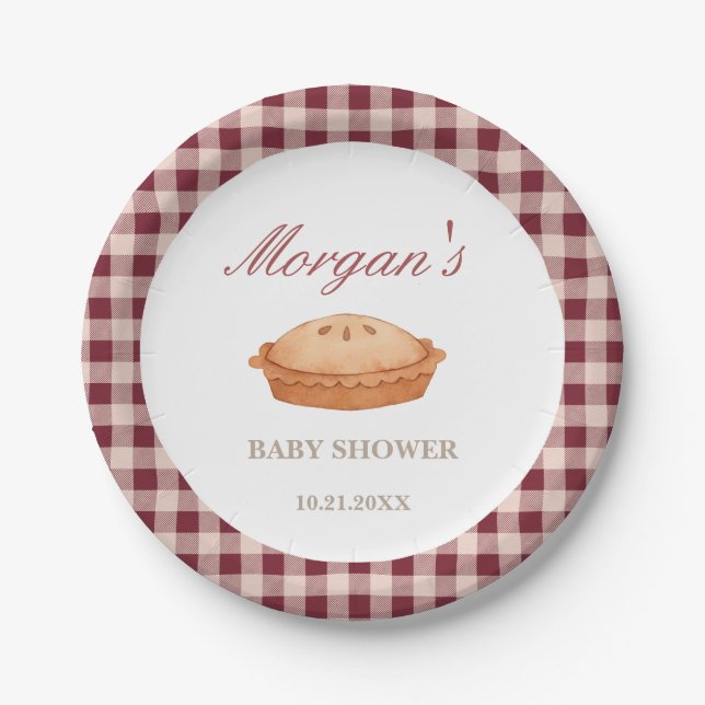Süsse Pie Babydusche Papierplatte Pappteller (Vorderseite)