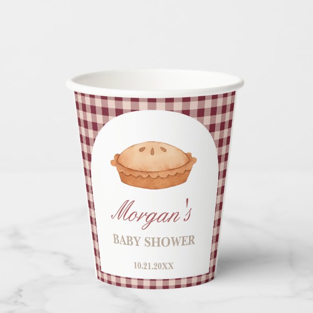 Süsse Pie Babydusche Papiertüten Pappbecher (Vorderseite)
