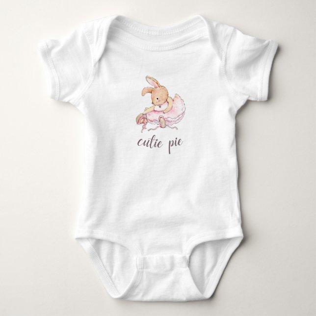Süsse Pie Ballerina Bunny Baby Bodysuit Baby Strampler (Vorderseite)