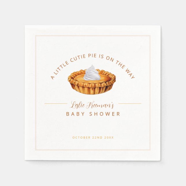 Süsse Pie Erntedank Babydusche Napkins Serviette (Vorderseite)