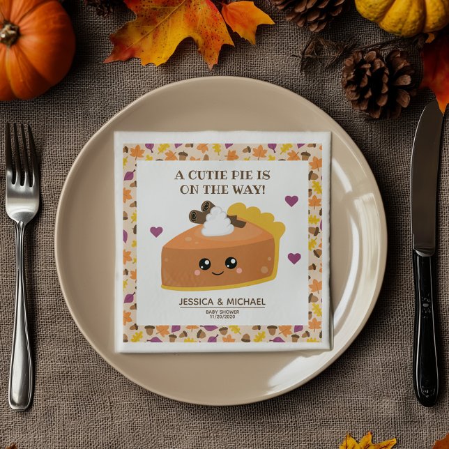 Süsse Pie Fall Baby Dusche Serviette (You will want a bite of this cute napkin.)