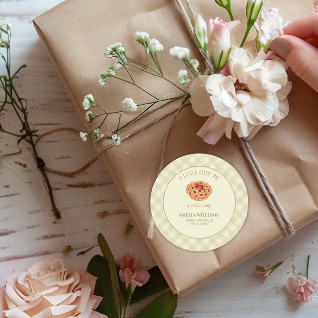 Süsse Pie Fall Babydusche Runder Aufkleber (Von Creator hochgeladen)