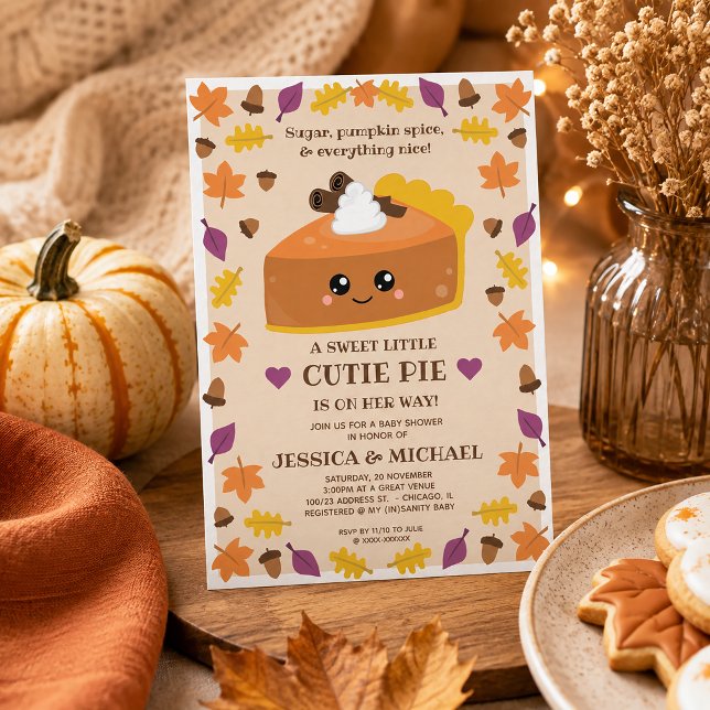 Süsse Pie Fall Kinderdusche Einladung (You’ll definitely want a piece of this cutie pie baby shower invitation.)