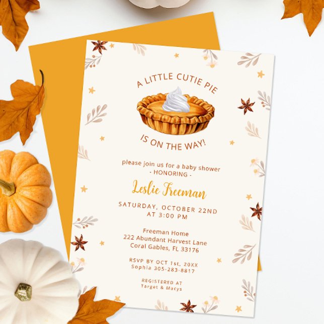 Süsse Pie Fall Kinderdusche Einladung (Autumn Baby Shower Invite)